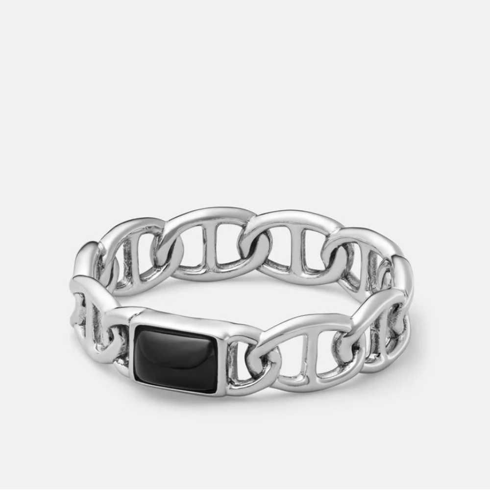 Sterling Silver ring  with Black Onyx stone Detail